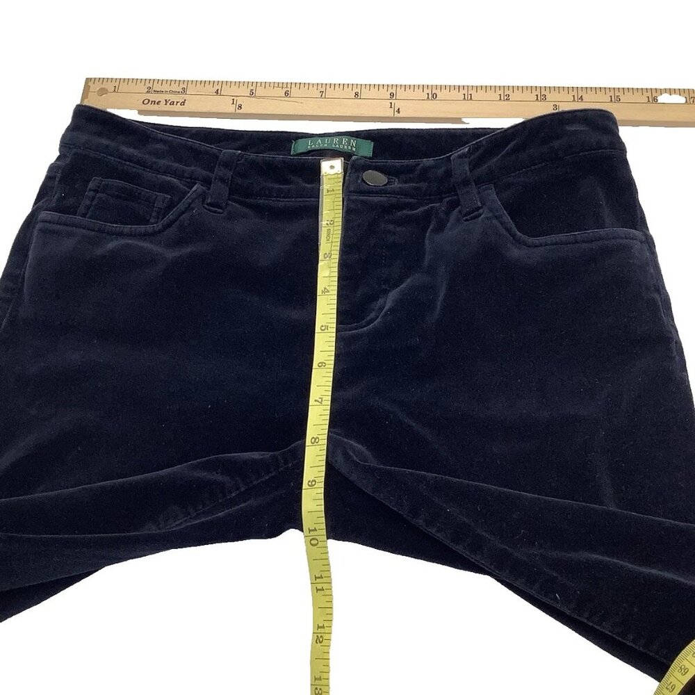 Lauren Ralph Lauren Dark Blue Velvety Mid-Rise Straight Leg Jeans Womens Size 2 - Picture 4 of 9